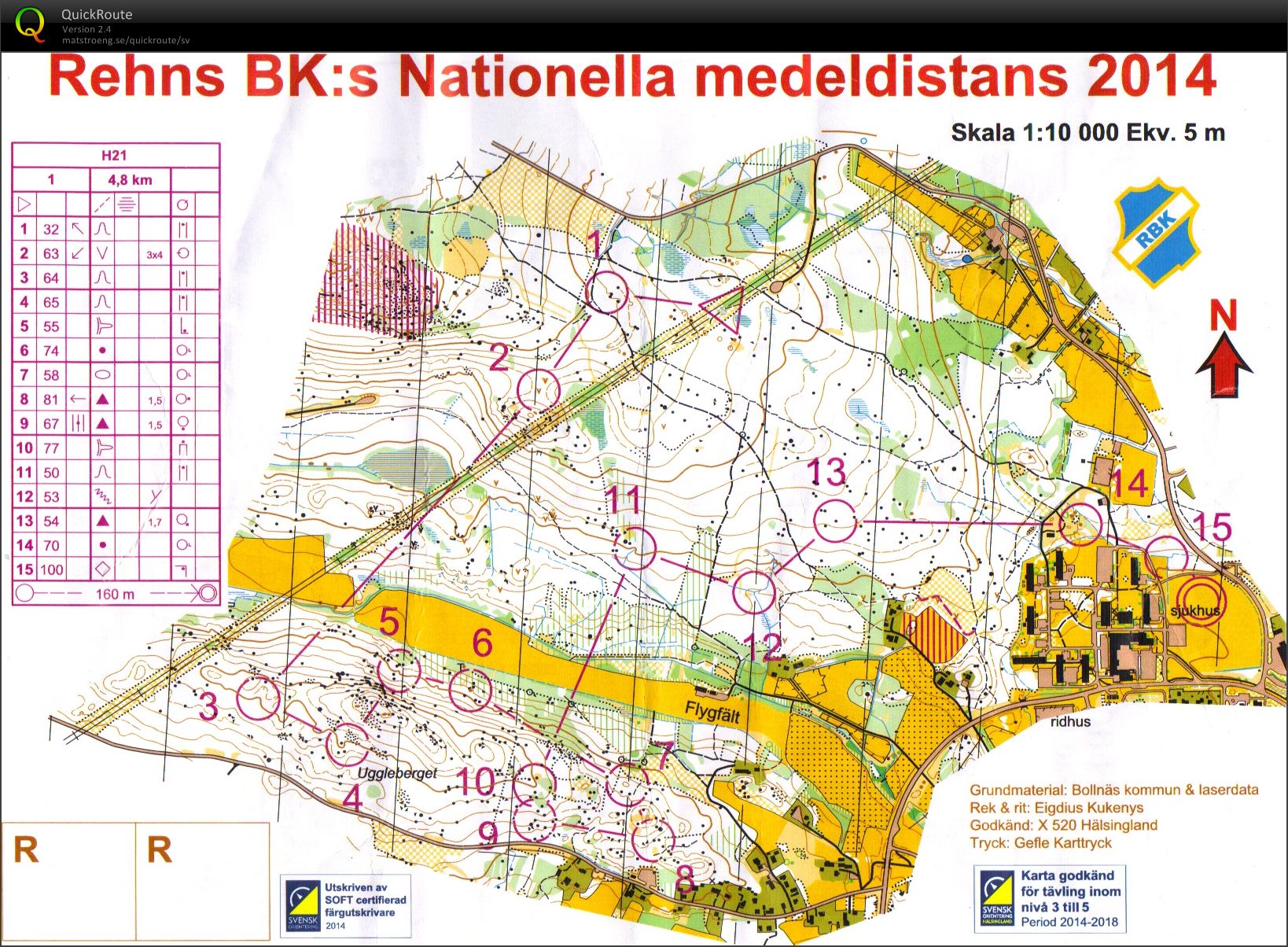 Rehns BKs nationella medel (H21) (31/05/2014)